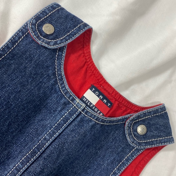 Vintage TOMMY HILFIGER TOMMY Baby Denim Snap Dress // Size 12-18MOS EUC - Picture 2 of 9